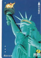 Japan Prepaid Langare Card 3000 - Statue Of Liberty New York USA By Night - Japón