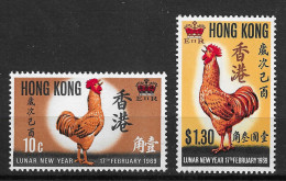 Hong Kong 1969 MiNr. 242 - 243 Hongkong Chinese New Year Of The Rooster  2v MNH** 95,00 € - Gallinacées & Faisans