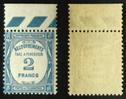 N° TAXE 61 2F BLEU Déf. Neuf N** Cote 270€ - 1859-1959 Nuovi