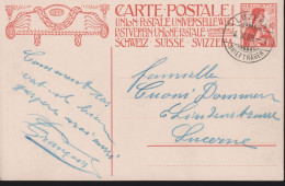 1909 Ganzsache: CARTE-POSTALE Weltpostdenkmal, ⵙ LUZERN 4.X.09, ET - Interi Postali