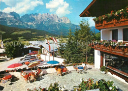 73373350 Ellmau Tirol Hotel Baer Terrasse Blick Zum Wilden Kaiser Kaisergebirge  - Altri & Non Classificati