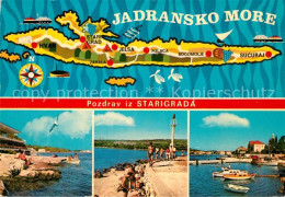 73373293 Starigrad Landkarte Strand Kueste Starigrad - Kroatië