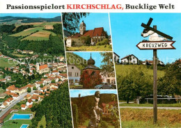 73373188 Kirchschlag Buckligen Welt Passionsspielort Fliegeraufnahme Pfarrkirche - Altri & Non Classificati