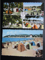 CP 17  Charente Maritime SAINT PALAIS SUR MER Lot De 2 Cartes La Plage à L'heure Du Bain,Camp Camping " Le Logis " - Saint-Palais-sur-Mer