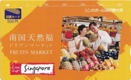 Japan Prepaid Library Card 500 - Fruits Market Singapore - 1 Hole Use Only - Japon