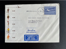 AUSTRIA 1961 SPECIAL FLIGHT COVER LUPOSTA WIEN VIENNA TO AMSTERDAM 24-05-1961 OSTERREICH STERNFLUG - Covers & Documents