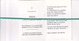 Alexis Van Wilderode, Anderlecht 2010, Jette 2011. Foto - Obituary Notices