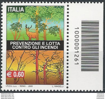 2009 Italia Prevenzione Incendi Codice A Barre MNH Unif. 3165cb - Andere & Zonder Classificatie