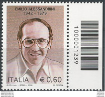 2009 Italia Emilio Alessandrini Codice A Barre MNH Unif. 3170cb - Altri & Non Classificati