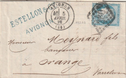 Lettre De Avignon à Orange LAC - 1849-1876: Klassik