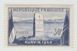 France Année 1952 Timbre Neuf YT N° 922 Narvik 1940 Monument La France à Ses Fils - Nuevos