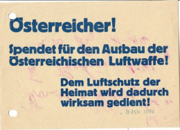 A - AUTRICHE : Appel Aux Dons Pour L'aviation Autrichienne 1945. - Documentos Históricos