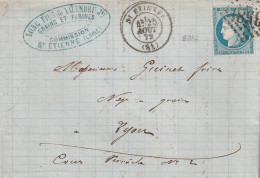 Lettre De Saint Etienne à Lyon LAC - 1849-1876: Classic Period