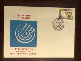 MACEDONIA FDC COVER 1995 YEAR  RONTGEN RADIOLOGY HEALTH MEDICINE STAMPS - Macedonia Del Norte