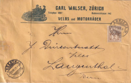 Drucksache  "Walser, Velos + Motorräder, Zürich"      1906 - Cartas & Documentos