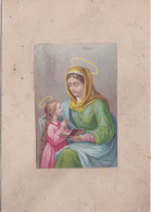 CHROMO - ANCIENNE  IMAGE RELIGIEUSE - MADONE - SUR SUPPORT CARTONNE - Devotieprenten