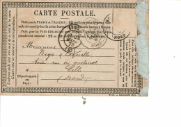 FRANCE Les Premier Entier Postal  Tarif En 4 Lignes - 1876-1878 Sage (Tipo I)