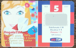 Carte De Recharge - Regala TIM Ricarica 5€ Italie 2005 ~53 - [2] Sim Cards, Prepaid & Refills