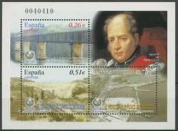 Spanien 2003 Straßen-u.Tiefbau Talsperre Hafen Block 115 Postfrisch (C91642) - Blokken & Velletjes