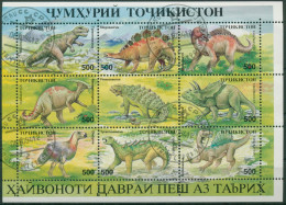 Tadschikistan 1994 Prähist. Tiere Dinosaurier 50/57 ZD-Bogen Gestempelt (C30265) - Tayikistán