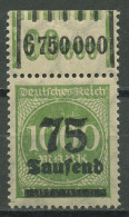 Deutsches Reich 1923 Freim. Walze Oberrand 288 I W OR 1'11'1/1'5'1 Postfrisch - Nuovi