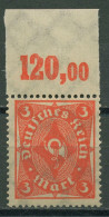 Deutsches Reich 1922/23 Posthorn Plattendruck Oberrand 225 P OR Postfrisch - Ungebraucht