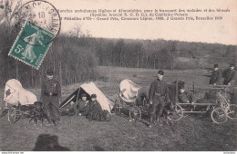 VOITURETTES AMBULANCES LEGERES ET DEMONTABLES AVEC  ATTELAGE DE CHIEN  CROIX ROUGE  SYSTEME DU CAPITAINE PUISAIS - Otros & Sin Clasificación