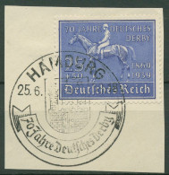 Deutsches Reich 1939 70 Jahre Deutsches Derby 698 Sonderstempel Briefstück - Gebruikt