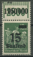 Deutsches Reich 1923 Mit Aufdruck Walze Oberrand 279 B W OR 1'11'1 Postfrisch - Unused Stamps