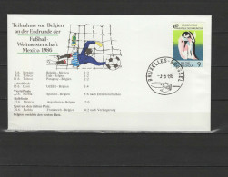 Belgium 1986 Football Soccer World Cup Commemorative Cover With Results Of The Belgium Team - 1986 – Mexico