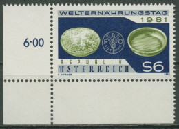 Österreich 1981 Welternährungstag FAO-Emblem 1686 Ecke Postfrisch - Nuovi