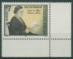 Österreich 1996 Europa CEPT Berühmte Frauen P.v.Preradovic 2189 Ecke Postfrisch - Unused Stamps