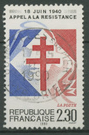 Frankreich 1990 Appell Vom 18. Juni 1940 Lothringer Kreuz 2789 Gestempelt - Usati