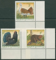 Österreich 1982 Tiere Wildtiere Großtrappe Biber Auerhahn 1717/19 Ecke Postfri. - Unused Stamps