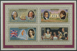 Aitutaki 1977 Königin Elisabeth II. Thronjubileum Block 15 Postfrisch (C60497) - Aitutaki