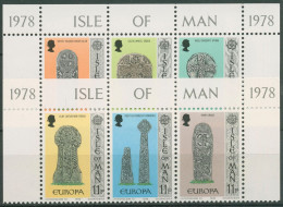 Isle Of Man 1978 Europa CEPT Baudenkmäler Grabsteine 122/27 ZD Ecke Postfrisch - Man (Insel)