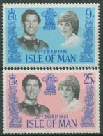 Isle Of Man 1981 Hochzeit Prinz Charles & Lady Diana 194/95 Postfrisch - Isola Di Man