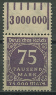 Dt. Reich 1923 Ziffern Im Kreis Walze Oberrand 276 W OR 1'5'1 Postfrisch - Ongebruikt