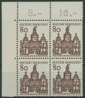 Bund 1964/65 Bauwerke Klein, Weissenburg Bayern 461 4er-Block Ecke 1 Postfrisch - Unused Stamps