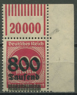 Dt. Reich 1923 Mit Aufdruck Walze Oberrand 303 A W OR 1'11'1 Ecke 2 Postfrisch - Nuevos