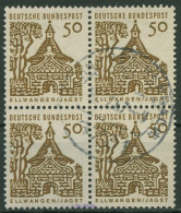 Bund 1964/65 Bauwerke Klein, Schlosstor Ellwangenl 458 4er-Block Gestempelt - Usados