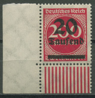 Deutsches Reich 1923 Freim. Walzendruck Unterrand 282 II W UR Ecke 3 Postfrisch - Nuovi