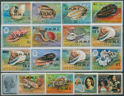 Aitutaki 1978 Dienstmarken Schnecken Muscheln D 1/16 Postfrisch - Aitutaki
