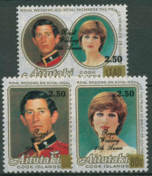 Aitutaki 1987 Prinz Charles Lady Diana Mit Aufdruck 620/22 Postfrisch - Aitutaki