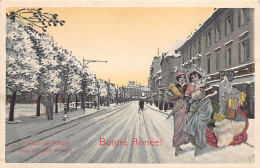 Suisse - La Chaux-de-Fonds (NE) - Rue Léopold Robert - Bonne Année 1936 - Ed. Charles Benoit 07 22145 - La Chaux-de-Fonds