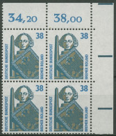 Bund 1989 Sehenswürdigkeiten SWK 1400 4er-Block Ecke 2 Postfrisch - Unused Stamps
