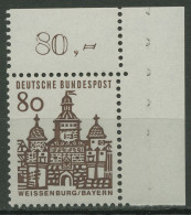 Bund 1964/65 Bauwerke Klein, Weissenburg Bayern 461 Ecke 2 Postfrisch - Unused Stamps