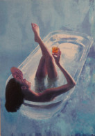 Carte Postale - Harveys Bristol Cream (boisson - Alcool) Interludes (femme Nue Dans Une Baignoire) - Werbepostkarten