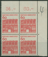 Bund 1964/65 Bauwerke Klein, Neubrandenburg 459 4er-Block Ecke 2 Postfrisch - Ungebraucht