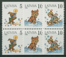 Lettland 1994 Kinderbuchillustrationen 386/88 ZD D/D Postfrisch - Lettonie